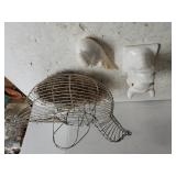 Bird Candle Holder,  Metal Chicken Basket & Cow