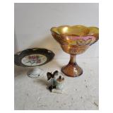 Golden Metallic Stemware. Decorative Candy Dish,