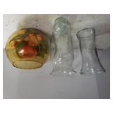 Glass Flower Vases & Yellow Decorative Fish Bowl