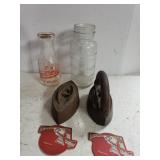 Beardsleys Glass Milk Bottle,  Vintage Cast