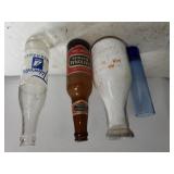 Assorted Bottles & Blue Flower Vase