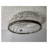 Glass Beveled Bowl With Silver Trim