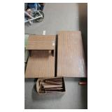 Matching Wooden Tiered End Table & Coffee Table -