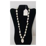 Carved Natural White Quartz Necklace