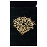 Antique Ornate Ruby Brooch