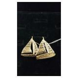 Vintage Pair Of Sailboats Brooch - Marked Spain