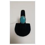Turquoise Southwestern Ladies Ring - Marked 925 -