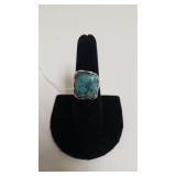 Southwestern Turquoise Ladies Ring - Marked 925 -