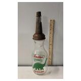 Sinclair Dino Gasoline Glass Oil Bottle