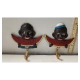 Black Americana Watermelon Eating Door Hangers -