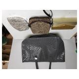 Large Grey Tote & Assorted Clutch Purses