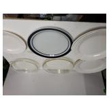 Glass Pie Plates, White Dinner Plates, Blue