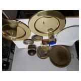 Freeman Quartz Clock, Golden Plates, Ashtrays &