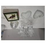 Glass Stemware, Fruit Coasters, Glass Heart Dish,