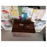 Vintage Wooden Box With Recipes Inside