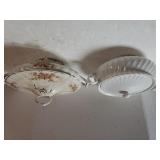 White  & Flowered Soup Serving Bowls