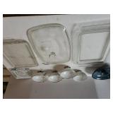 Silver & White China Coffee Cups, Glass Casserole