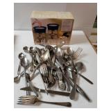 Assorted Flatware & Chantal Butter Warmer(2)