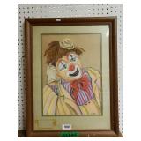 Original Pastel "Vino The Peerless Clown" By Rose