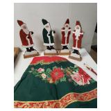 Wooden Santa Claus Decorations, Tree Skirt, Santa