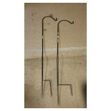 (3) Wrought Iron Post Holders