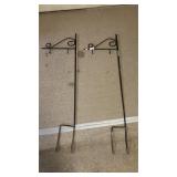 (2) Wrought Iron Flag/Sign Holders