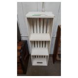 White Painted Wooden Crate Style Shelving Unit