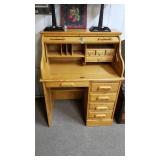 Secretary Desk With Locking Slide Down Top Door