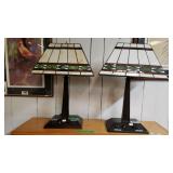 (2) Table Lamps With Outlet Extension And Stained