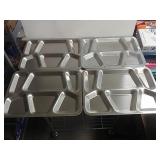 (4) Metal Divided Lunch Trays