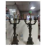 (2) Table Lamps - Missing Shades And Bulbs