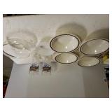 Plastic Dixie Stampede Boot glasses,  Pyrex Bowl,