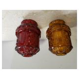 Red & Gold Beveled Glass Candle Holders