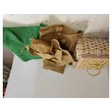 Green/brown Burlap, Sewing Glass