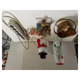 Light Up Glass Snowman, Small Wooden Carolers,