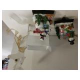 Snowman Stocking Holders, White Metal Reindeer