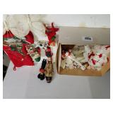 Assorted Christmas Decorations,  Doll Figures &