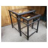 Metal W/ Glass Top Nested Tables