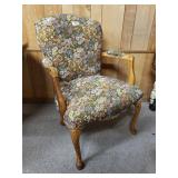 High Back Armed Cushion Floral Chair
