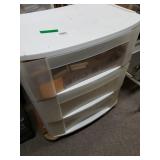 Plastic 3 Drawer Storage Bin With Art Supplies