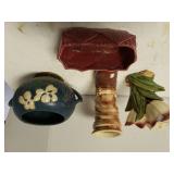 Ceramic Boot & Tulip Flower Vase, Red Vase, Blue