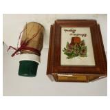 Decorative Candle & Wooden Framed Plant Box