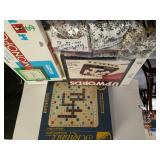 Upwords, Monopoly,  Scrabble Board Games,