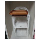 Wicker Organizer And Chalk And Cork Board