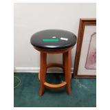 Black Leather Upholstered Bar Stools