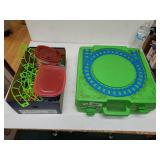 Mattel Train Case And Shoe Box Of Connector Toys