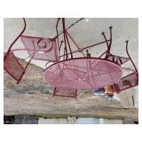 Red Rod Iron Table & Chairs