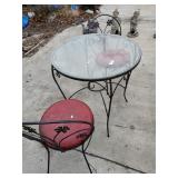 Round Glass Covered Outdoor Table And Chairs