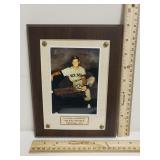 Autographed Photo Plaque Of Mickey Mantle - 7x9