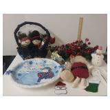 Christmas Decorations- Plate, Candle Holders, Sun